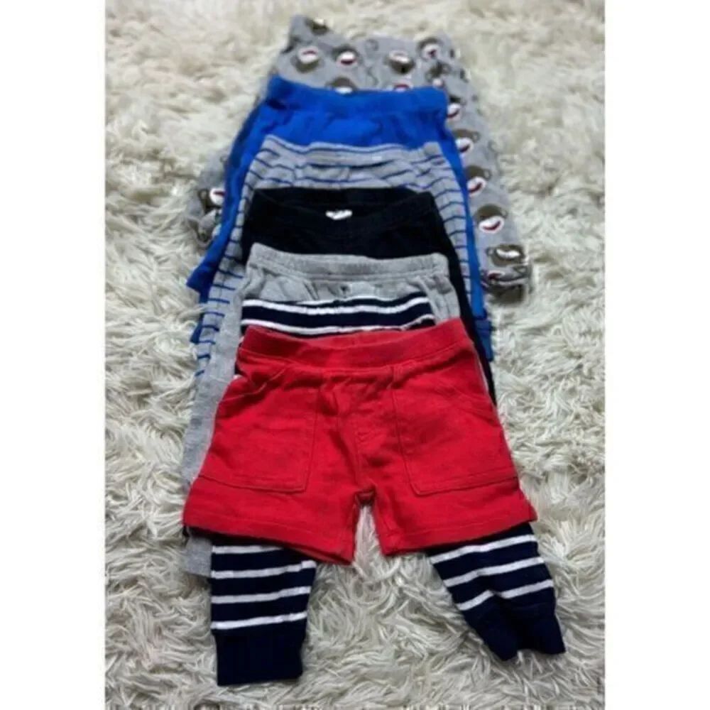 EUC 7 piece 0-6 Months Boys Shorts and Leggings Bundle by Carter’s & Faded Glory